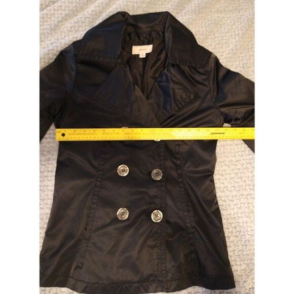Merona black Button.Jacket Medium Black Y2K Classic Sleek City - Picture 6 of 8